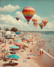 Vintage Balloons at the Beach