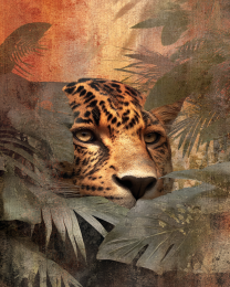Sneaky Leopard Vintage Wildlife Art Print