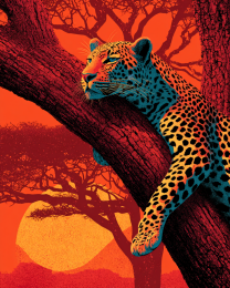 Lazy Day Leopard Vintage Wildlife Art Print