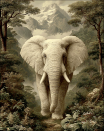 Classic Elephant Vintage Wildlife Art Print