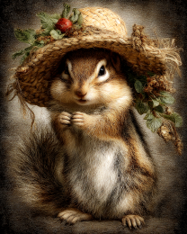 Delilah the Chipmunk from Minnesota Vintage Wildlife Art Print