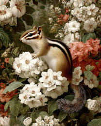 Classic Chipmunk Still-Life Vintage Wildlife Art Print
