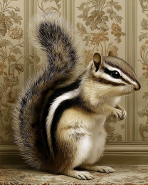 Pet Chipmunk Indoors Vintage Wildlife Art Print