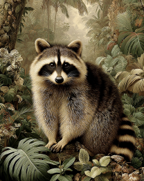 Classic Raccoon Vintage Wildlife Art Print
