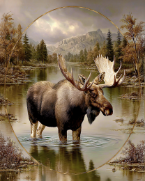 Classic Moose Vintage Style Wildlife Art Print