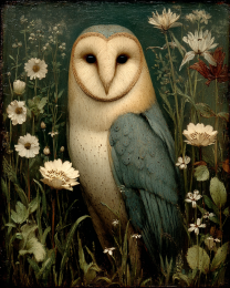 Barn Owl Vintage Style Wildlife Art Print
