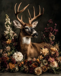 Classic Vintage Style Buck Deer Still-Life