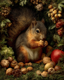 Red Squireel with Stash