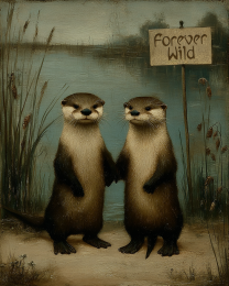 Vintage Forever Wild Otters