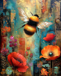 Mixed-Media Pop-Art Bumblebee