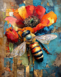 Honeybee on Cactus Flower