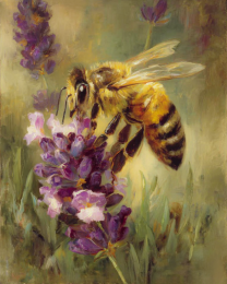 Vintage Honeybee On Flower