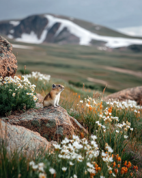 Pika Surveys the Mountains and Alpine Landscape