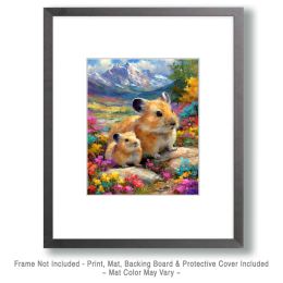 Cute Pika Mom and Baby Art