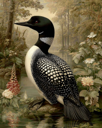 Classic Loon Vintage Style Wildlife Art Print