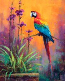 Brilliant Macaw Parrot Vintage Style Wildlife Art Print