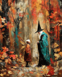A Chance Encounter Between a Fairy and a Witch Art Print