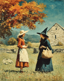 Chance Midday Meeting with Hildreth the Local Witch Art Print