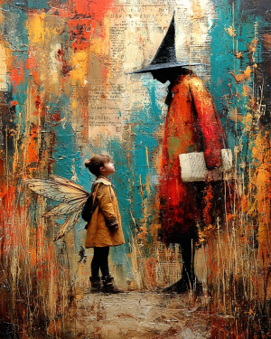 Young Fairy Has Question for the Witch Art Print