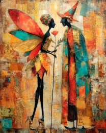 Fairy Thanking a Witch for the Flower Art Print