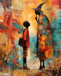 Fairy Intently Listening to the Witch's Directions Art Print