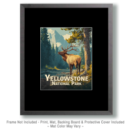 Classic Yellowstone National Park Elk Poster Art