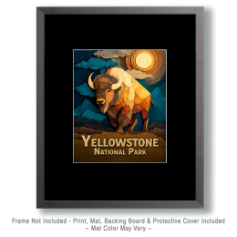 Wood Relief Bison Art