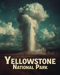 Vintage Yellowstone National Park Geyser