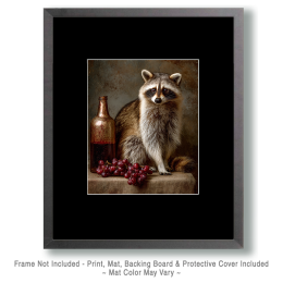 Vintage Style Raccoon Still-Life Art