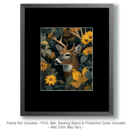 Buck Deer in Sunflower Field Art