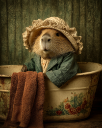 Midred the Capybara Ready For Her Bath