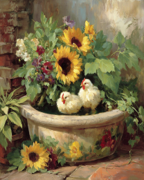 Chicks in an Old Tub