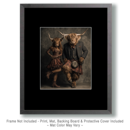 Scottish Higland Cow Couple Art
