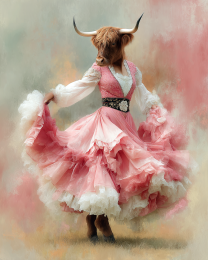 Higland Cow Heifer Dancing