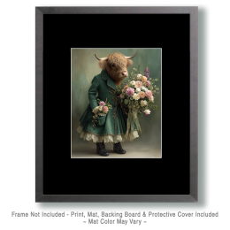 Higland Cow Heifer with Bouquet Art