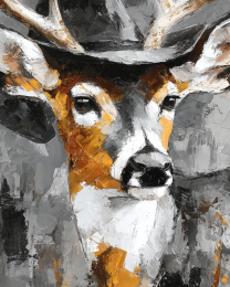 Abstract Buck Deer Cowboy