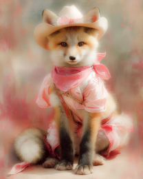 Young Red Fox as a Cowgirl