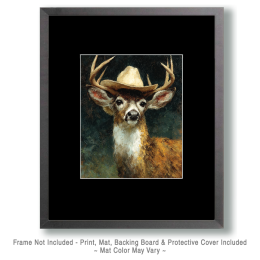 Painterly Buck Deer as a Cowboy Art