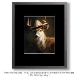 Vintage Buck Deer as a Cowboy Professional Portrait Art