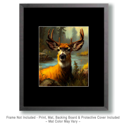Painterly Buck Deer by Stream Art