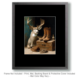 Classic Vintage Style Buck Deer Traveler Still-Life Art