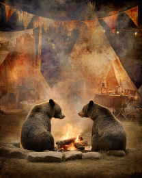 Black Bears Discussing Tomorrows Plans Art Print
