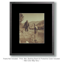 Bigfoot and a Brontosaurus Dinosaur