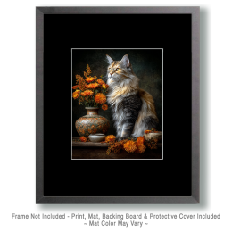 Maine Coon Cat Orange Still-Life Art