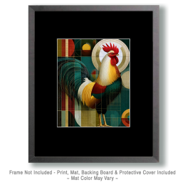 Retro Art Deco Rooster Art