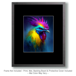Vibrant Angry Rooster Art