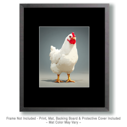 Minimalist White Chicken Art