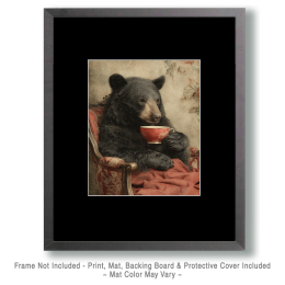 Bear Relaxing with a Cup of Coffee Art