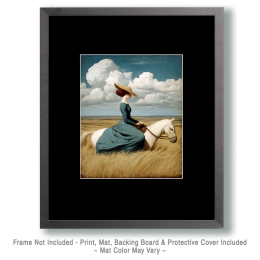 Riding Through the Tall Grass - Vintage Cowgirl Art