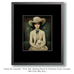 Denver Dahlia with Her Cat - Vintage Cowgirl Art